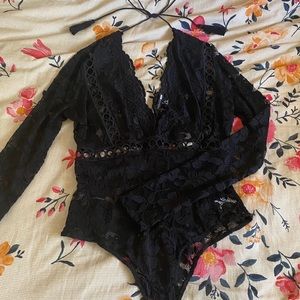 Black lace bodysuit